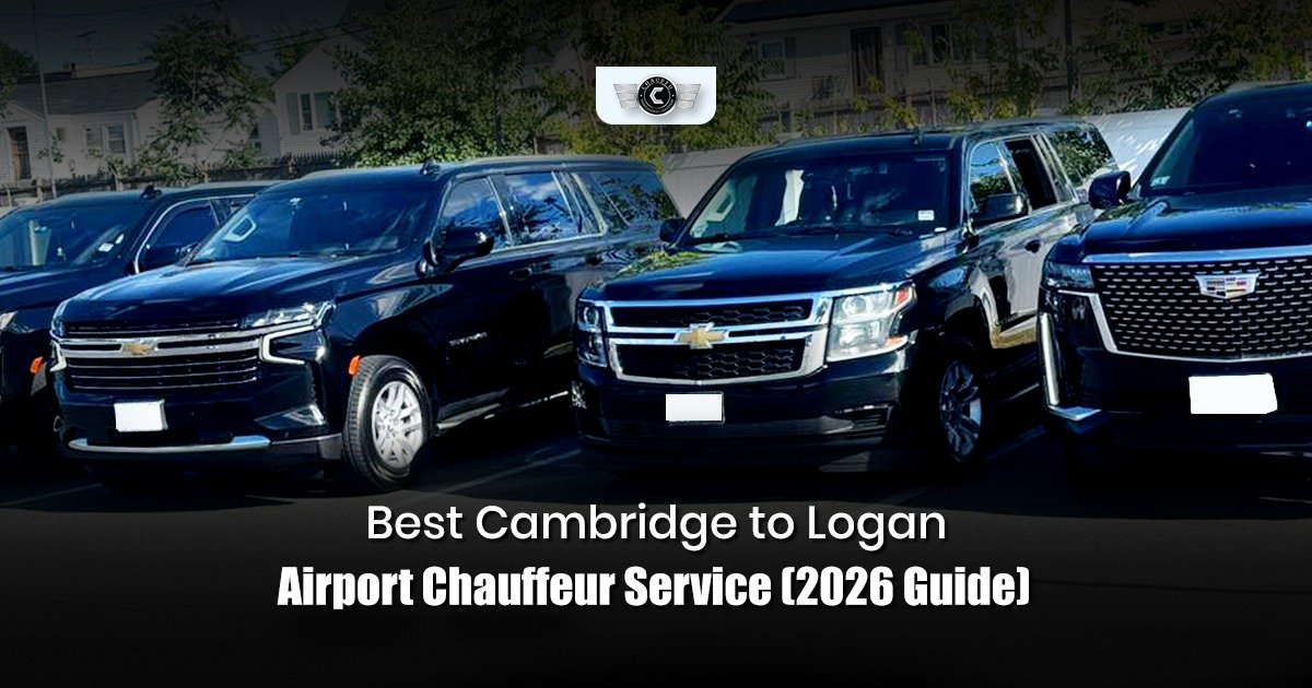 Cambridge to Logan Airport chauffeur service luxury black car